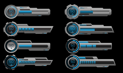 set of hud modern loading progress bars user vector image