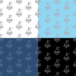 Set seamless patterns with restrictive sea vector