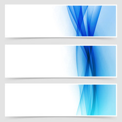 blue fluid line abstract modern header set vector image
