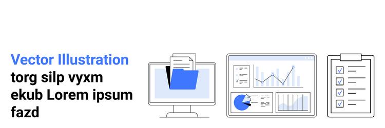 digital file management with data analytics vector image