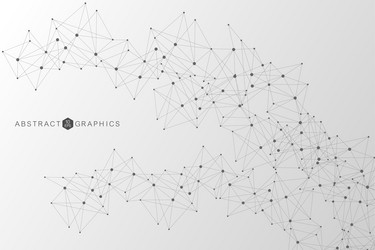 geometric abstract background with connected line vector image