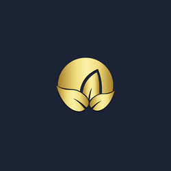 Love heart leaf eco gold logo Royalty Free Vector Image