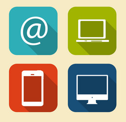 modern flat icon set for web and mobile vector image