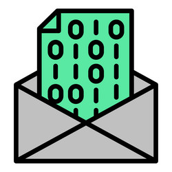 digital mail icon outline web cyber vector image
