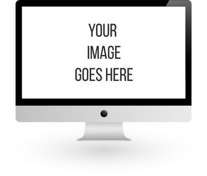 Display Monitor Mockup - Silver Computer Vector Image