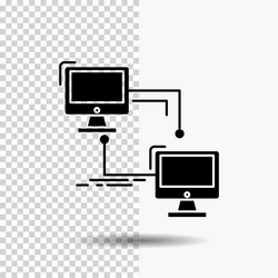 local lan connection sync computer glyph icon vector image