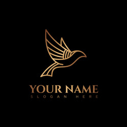 luxury bird logo icon line art Vector Image