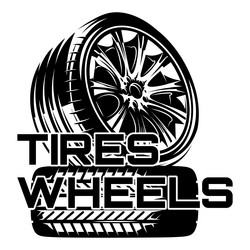 template for design with two sports wheels Vector Image