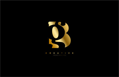 BK Initial Logo - Gold Monogram Vector Image