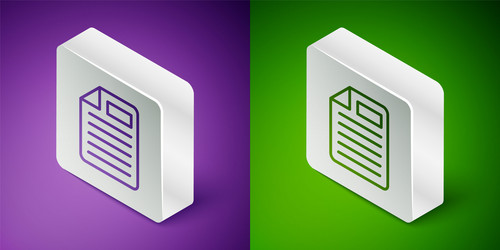 isometric line file document icon isolated vector image