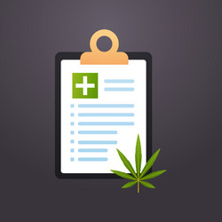 Medical form list checklist with cannabis vector