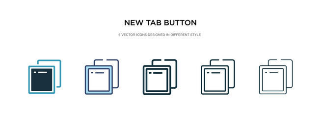 new tab button icon in different style two vector