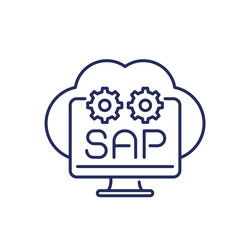 Sap line icon with a cloud vector