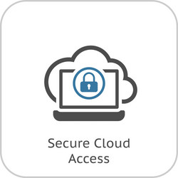 secure cloud access icon flat design vector