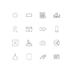 user interface linear thin icons set outlined vector image