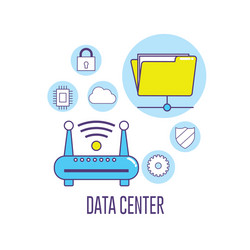 wifi router technology data center connection vector image