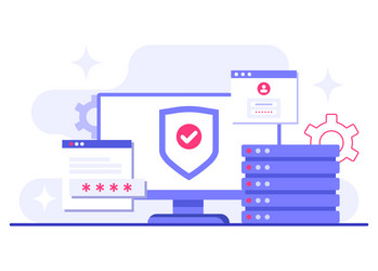 database protection cyber security data center vector image