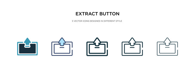 extract button icon in different style two vector image