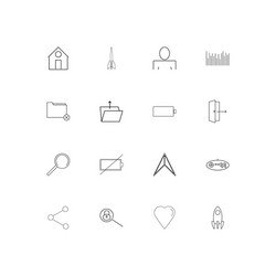 user interface linear thin icons set outlined vector image