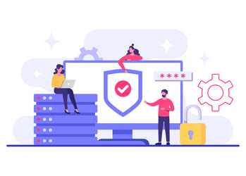 database protection cyber security data center vector image