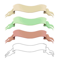 old ribbons or banners set isolated on white vector