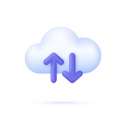 3d cloud computing upload vector image