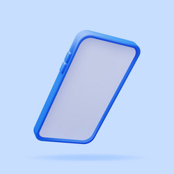 3d realistic smartphone with empty screen vector