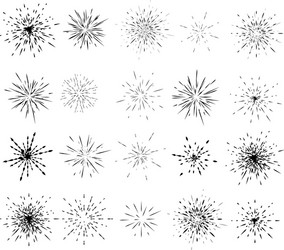 bursting rays design elements set radial lines vector image