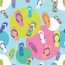 Flip flop color summer pattern seamless repeat vector