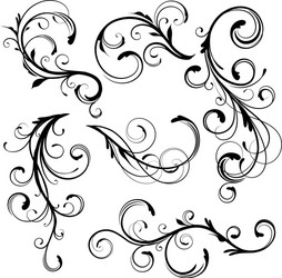 Decorative floral elements Royalty Free Vector Image