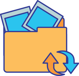 Folder with objects isolated icon vector