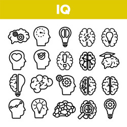 Iq intellect linear icons set thin vector