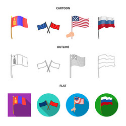isolated object world and flag icon collection vector image