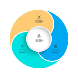 Presentation Template: Three Sections Chart vector image