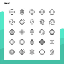 Set globe line icon 25 icons minimalism vector