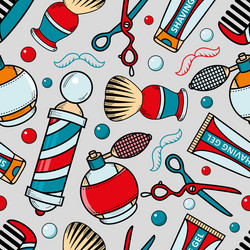 Barber Shop Seamless Pattern Vector Image