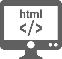 Coding programming html icon gray design vector