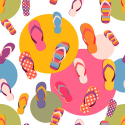 Flip flop color summer pattern seamless repeat vector