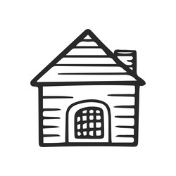 House doodle hand drawn cute home vector