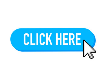 icon with click here 3d button on white background vector image
