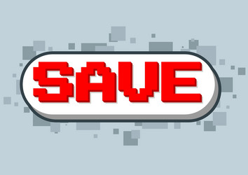pixel computer game save text screen vector image