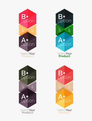 set of business hexagon layouts with text vector