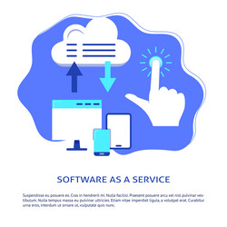 software as a service banner with place for text vector image