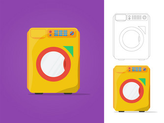 Washing machine isolated front view close-up vector