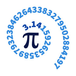 314 pi science spiral with digits mathematics vector image