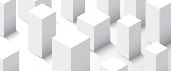 Abstract minimalistic city background white cubes vector