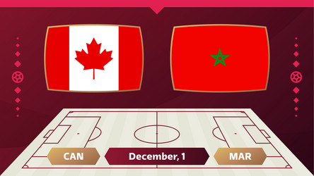 Canada vs morocco football 2022 group f world vector