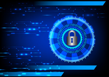 hi technology key hole and gears cog with binary vector image