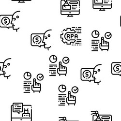 Robotic process automation seamless pattern vector