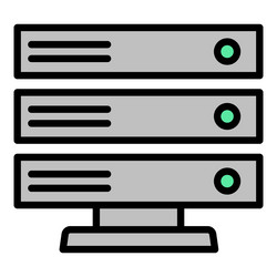 server data icon outline computer fraud vector image